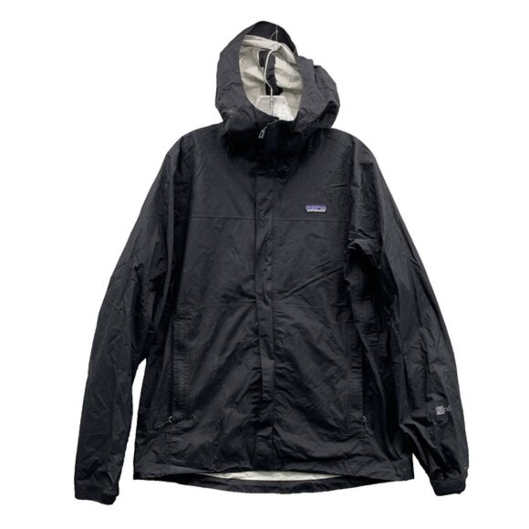 Patagonia H2No Rain Jacket Men's Medium Black Hooded Waterproof Outdoors Shell - Picture 1 of 13